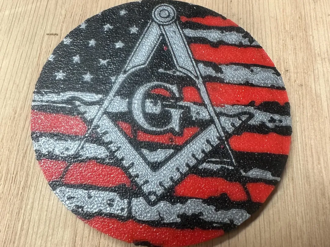 square and compass American flag car emblem - Photo Keychains, in stock in India