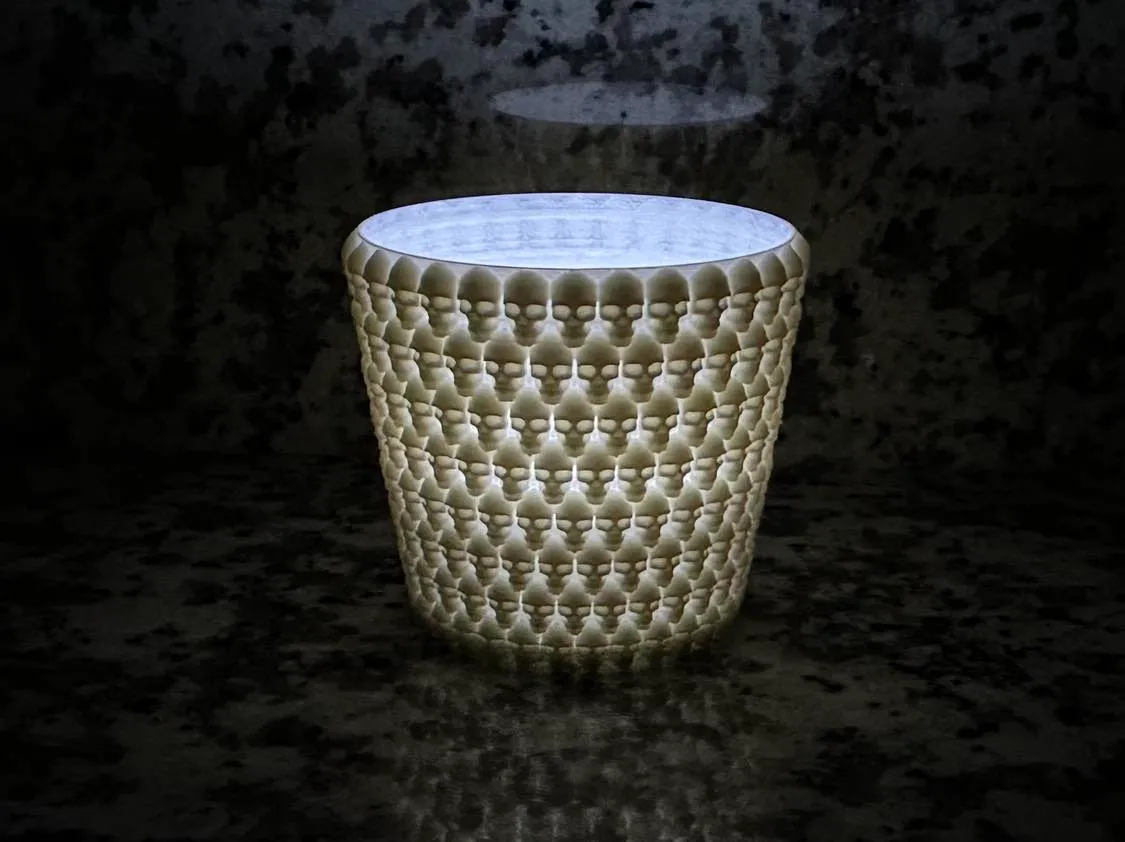 55mm Gothic Skull Pattern LED Candle Holder Votive, photo 2 of 2 - 55mm Gothic Skull Pattern LED Candle Holder Votive Household