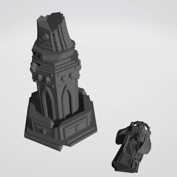 Pedestal with Hooded statue - body destroyed, photo 2 of 4 - Pedestal with Hooded statue - body destroyed Toys & Games