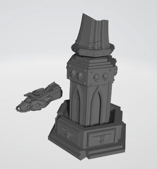Pedestal with Hooded statue - body destroyed, photo 3 of 4 - Pedestal with Hooded statue - body destroyed Toys & Games