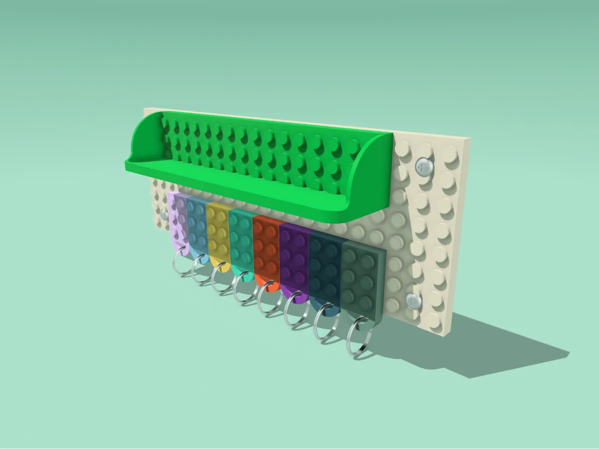 LEGO_Brick Wall Organizer and Keychain Holder