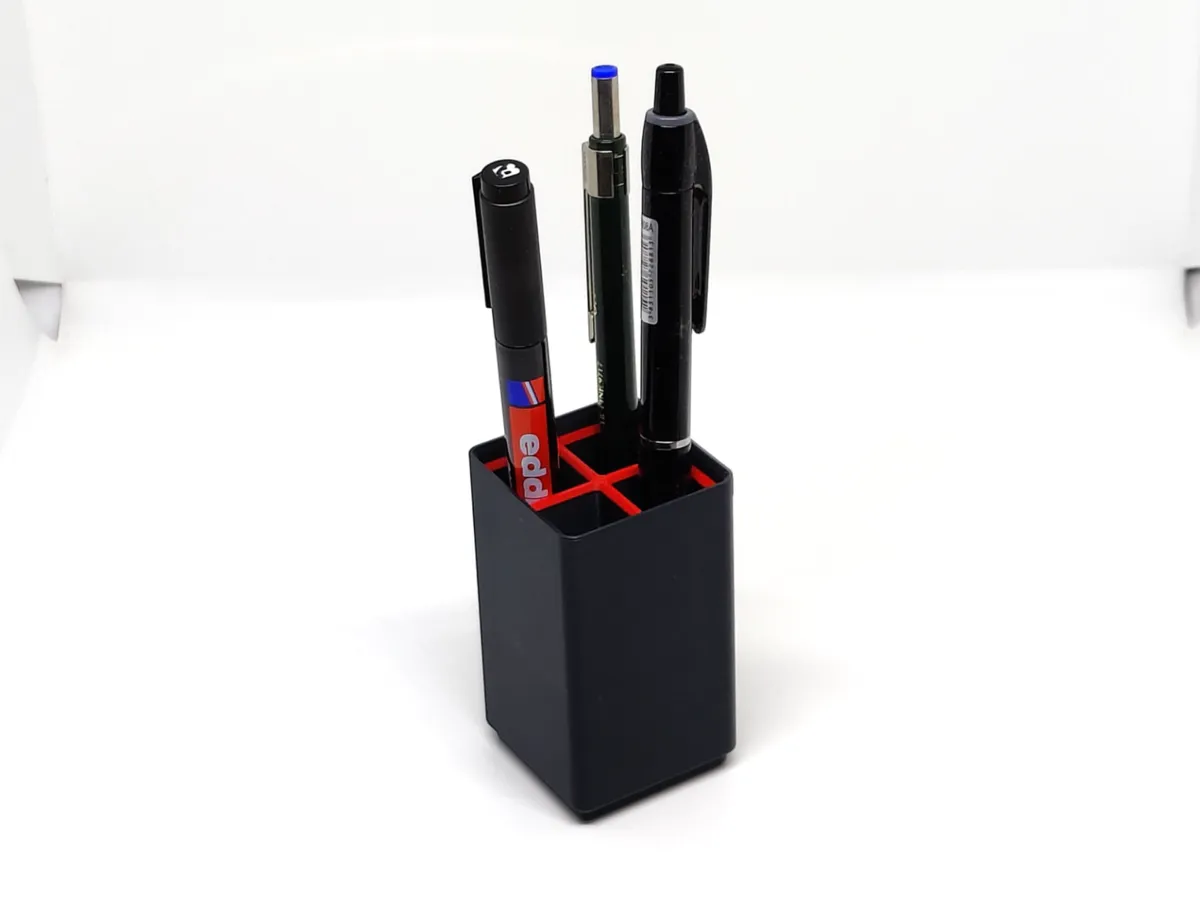 Pencil holder 4 compartments Gridfinity 1x1x10u - Rotating & Multi-compartment, in stock
