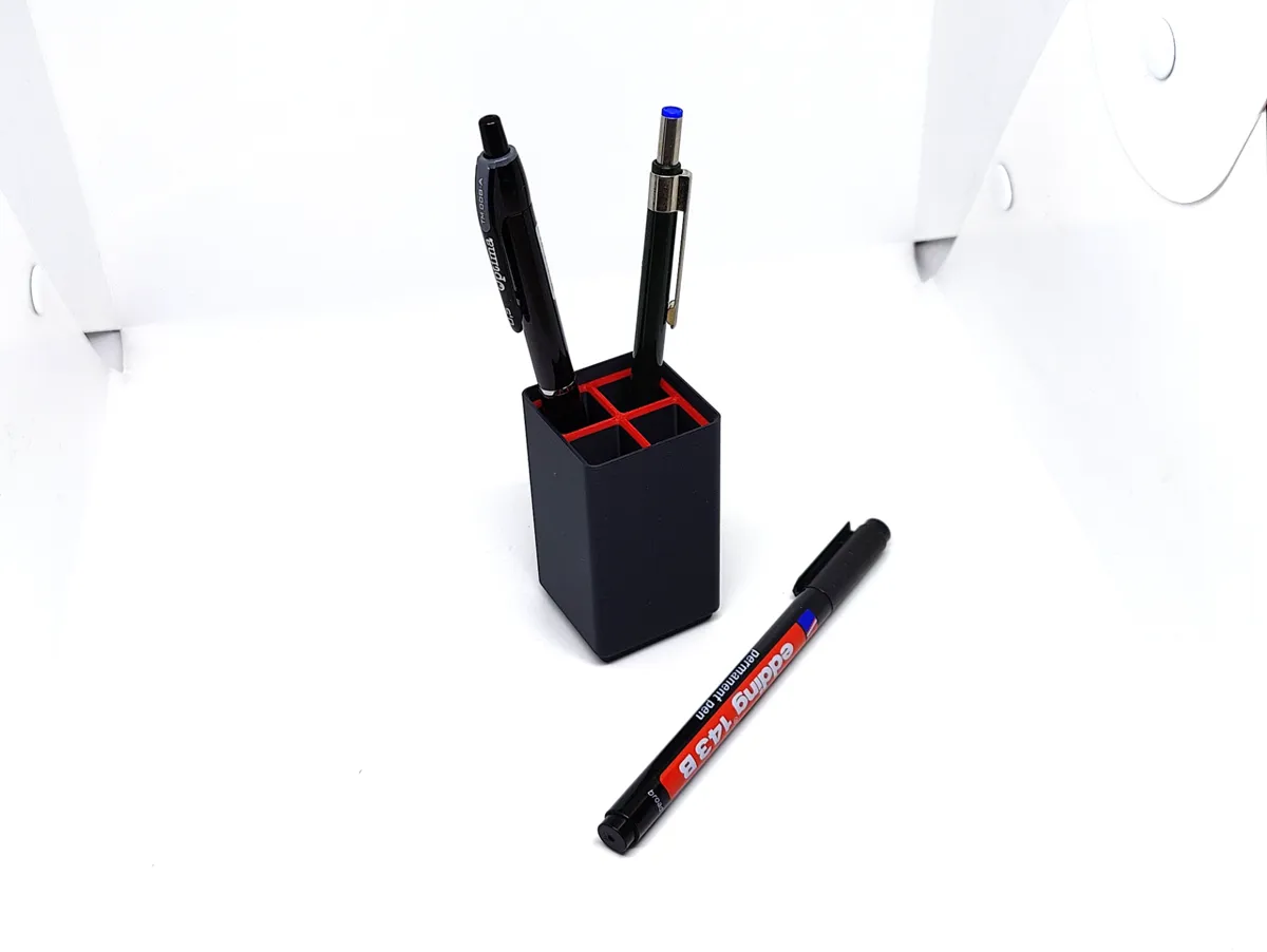 Pencil holder 4 compartments Gridfinity 1x1x10u, photo 3 of 4 - Pencil holder 4 compartments Gridfinity 1x1x10u Desk & Office