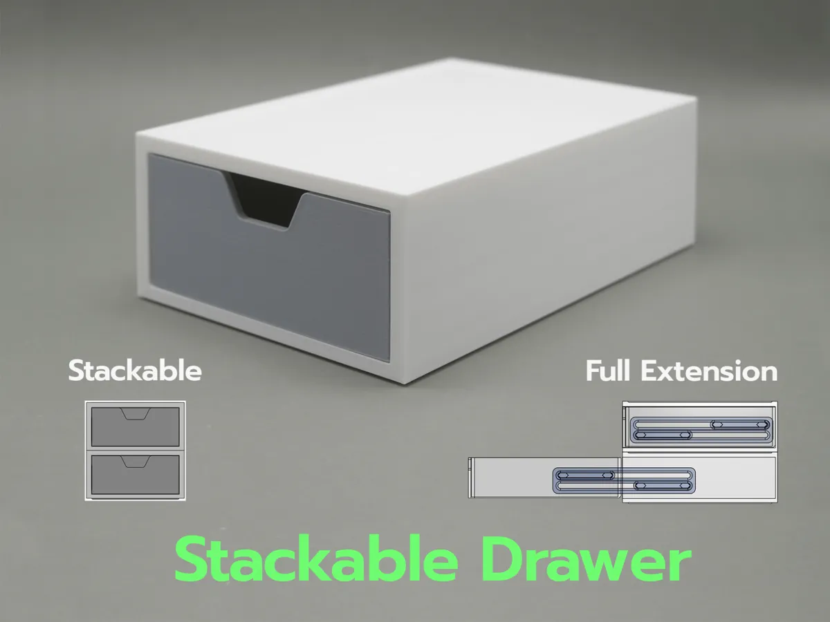 Full Extension Stackable Drawer / Monitor Riser
