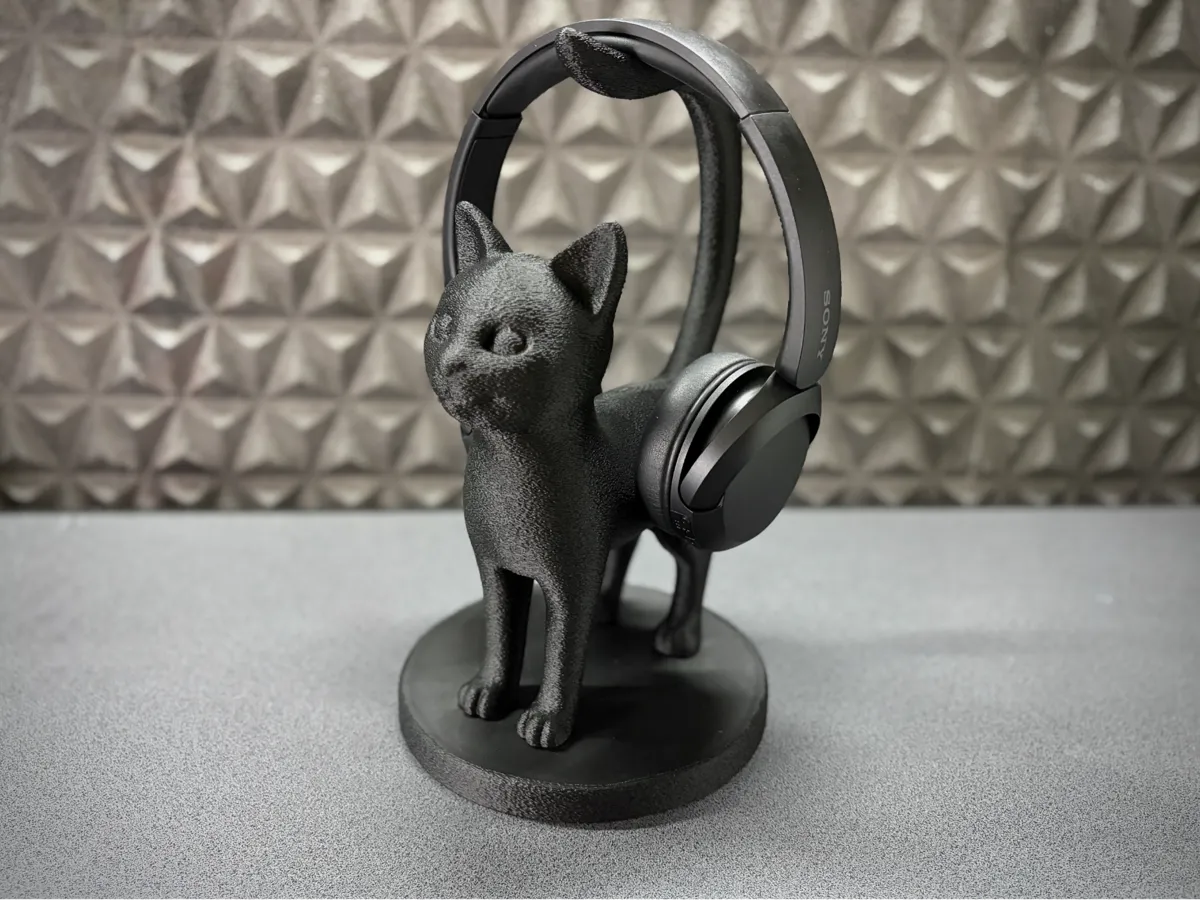 Headphone Stand - Black Cat