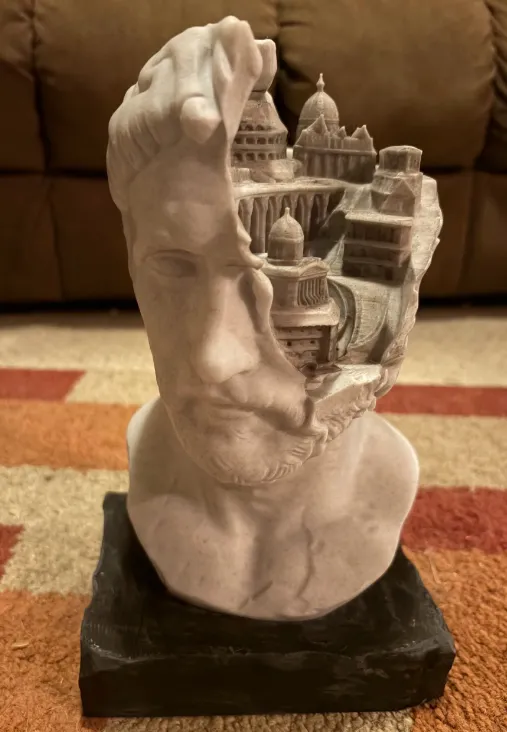 Broken Emperor Bust with Hidden City - Surreal, photo 3 of 4 - Broken Emperor Bust with Hidden City - Surreal Figurines & Collectibles