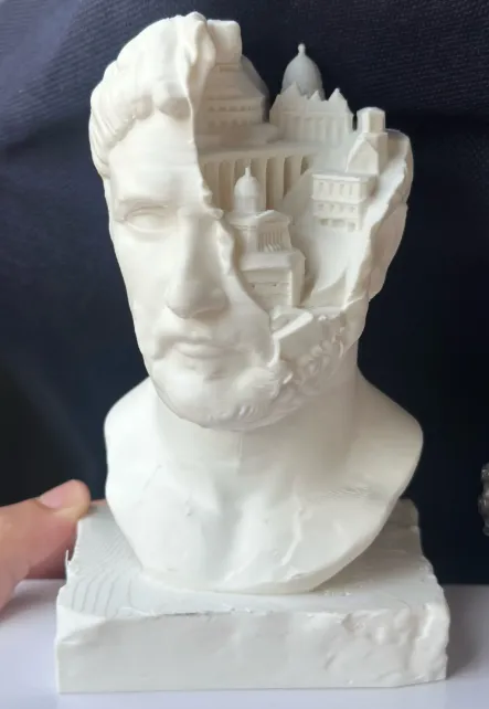 Broken Emperor Bust with Hidden City - Surreal, photo 4 of 4 - Broken Emperor Bust with Hidden City - Surreal Figurines & Collectibles
