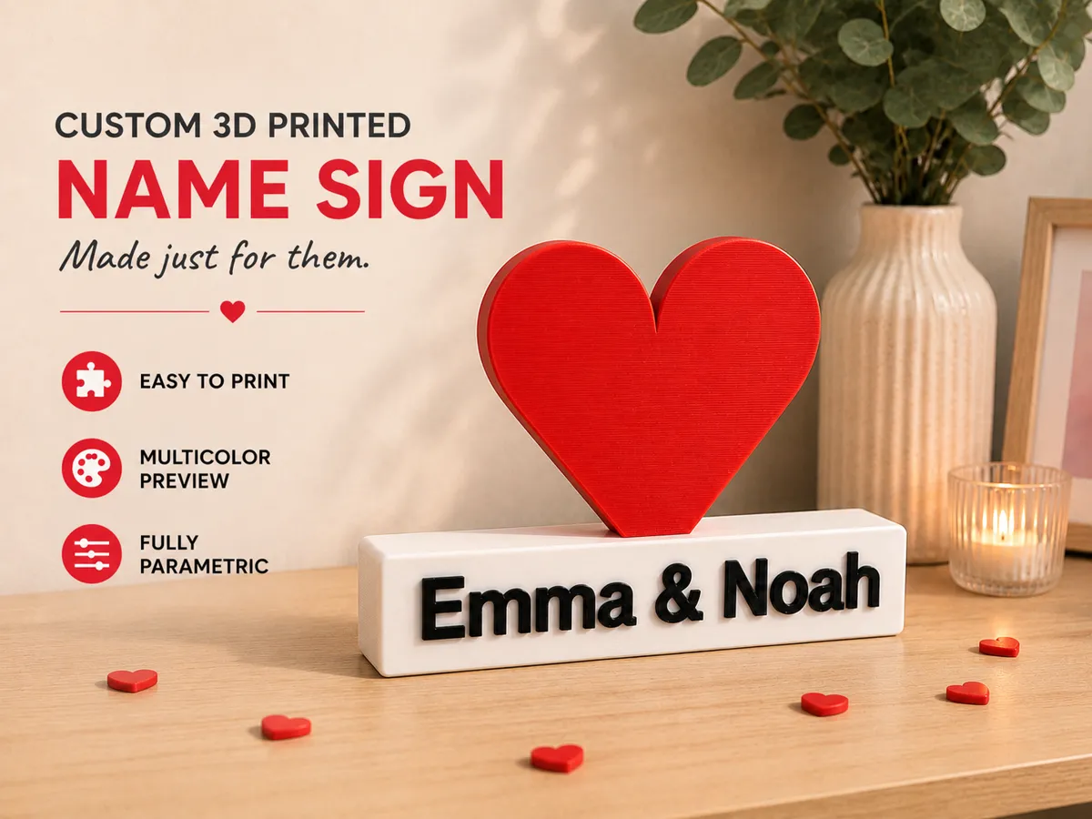 Personalized Heart Name Sign | Couple Gift