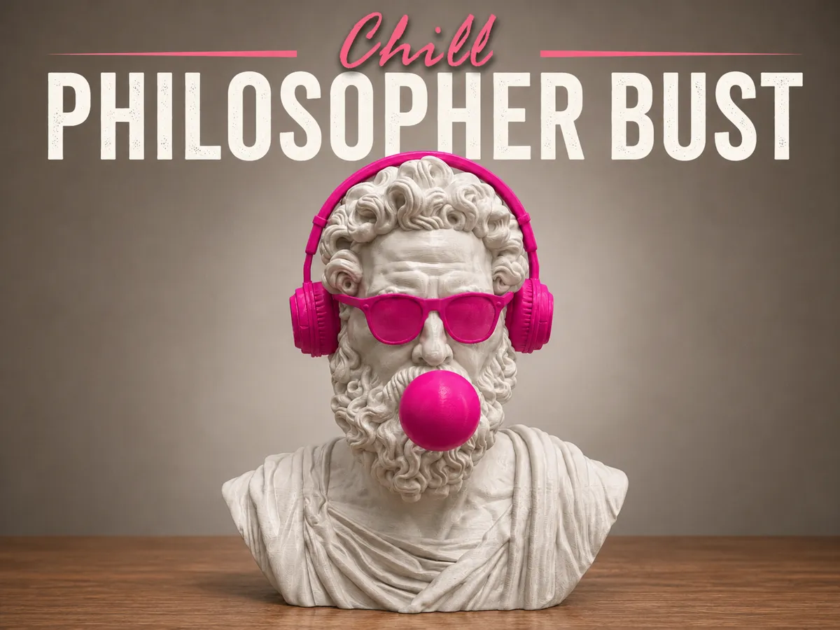 Chill Philosopher Bust Modern Classical Sculpture