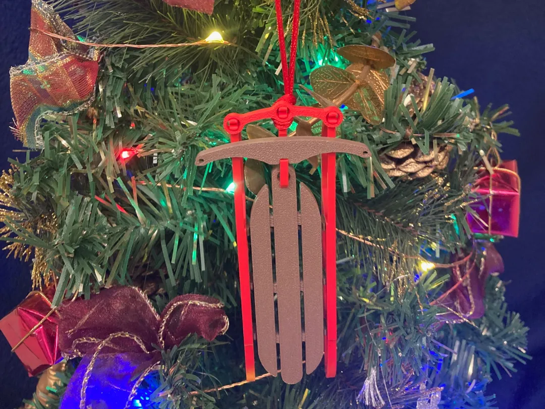 Vintage Sled Ornament Kit Card