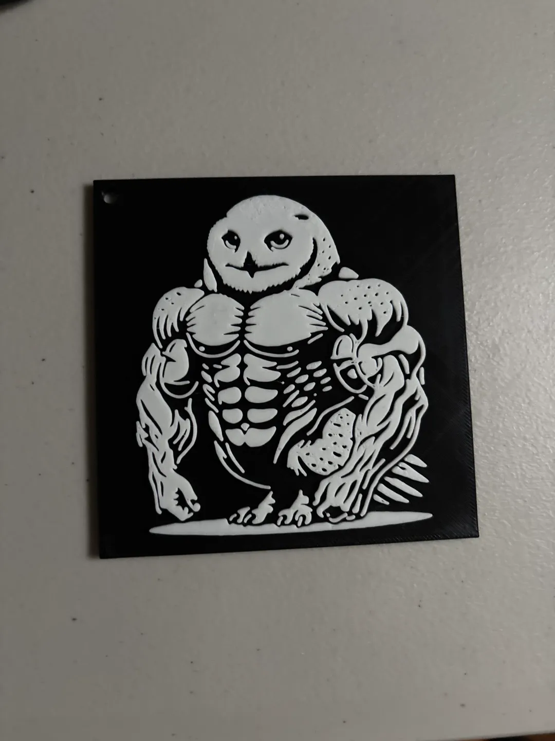 Buff Hedwig Ornament, photo 2 of 2 - Buff Hedwig Ornament Art