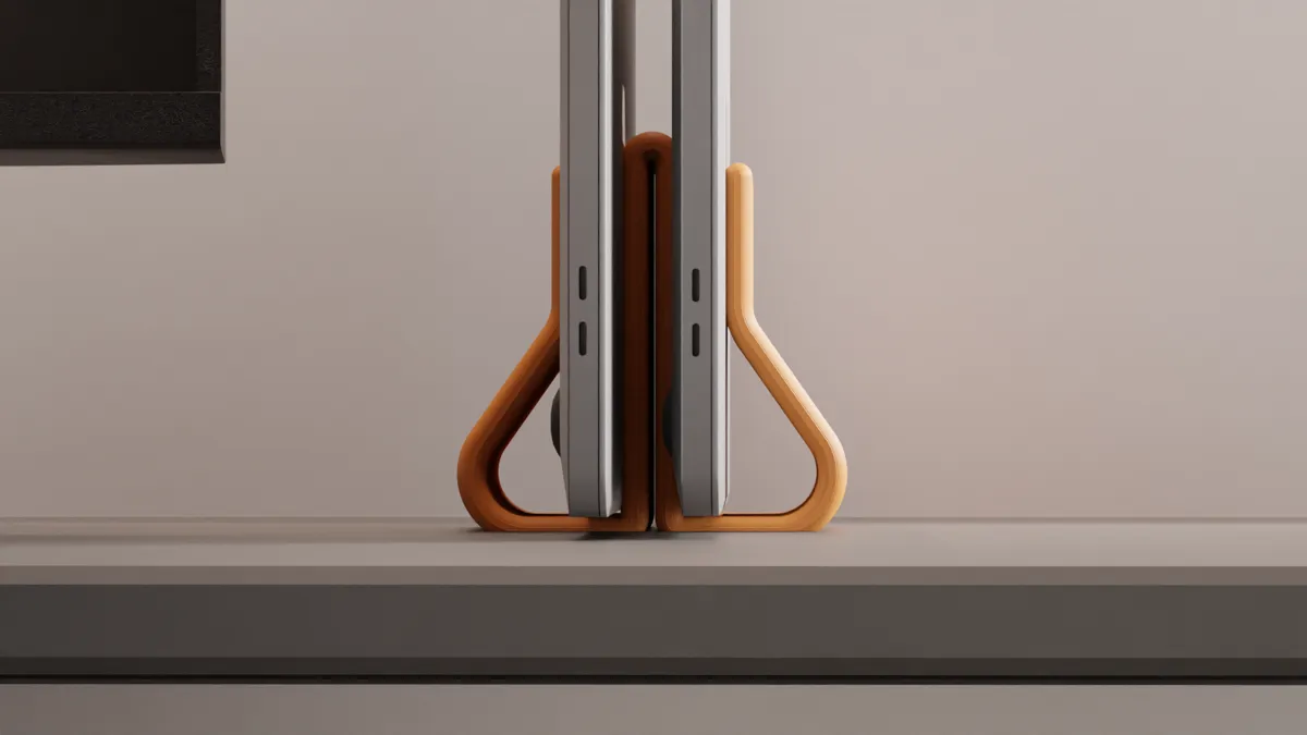 Dual Vertical Laptop Stand. Closed macbook Stand, photo 3 of 4 - Dual Vertical Laptop Stand. Closed macbook Stand Mobile & Device Accessories