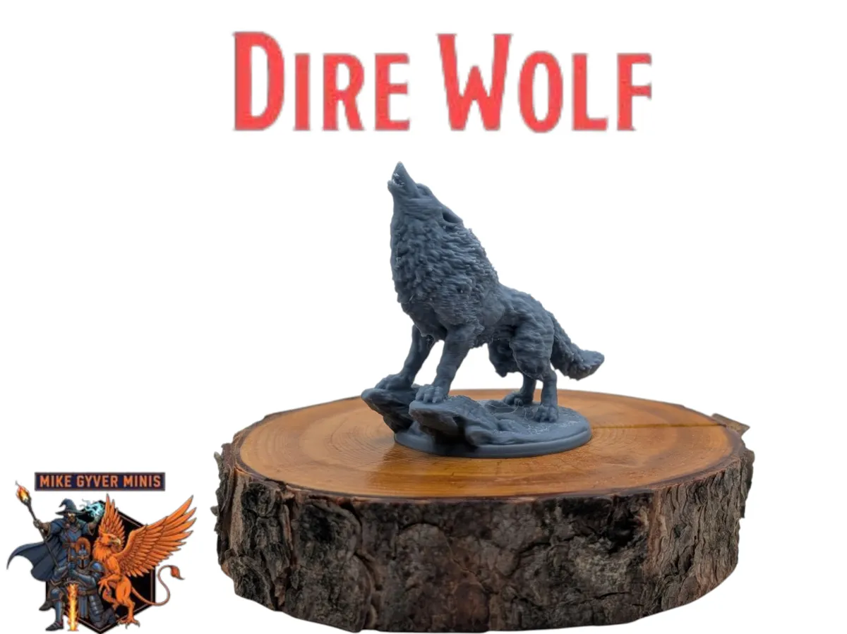 DnD TTRPG Dire Wolf Miniature