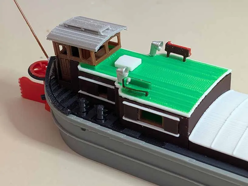 Historical River Barge Willi H0 Scale Display