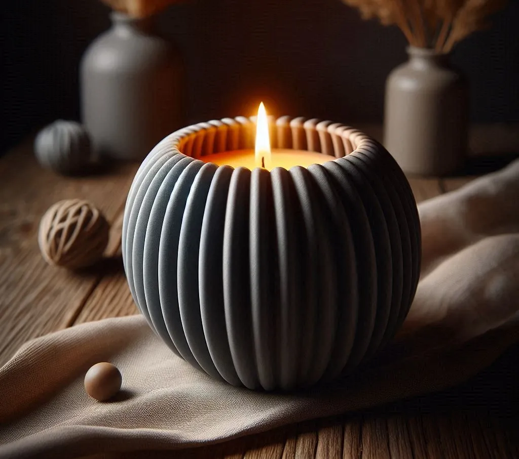 Modern Round Ribbed Candle, (LED) Tealight Holder - Tealight Holders, in stock in India