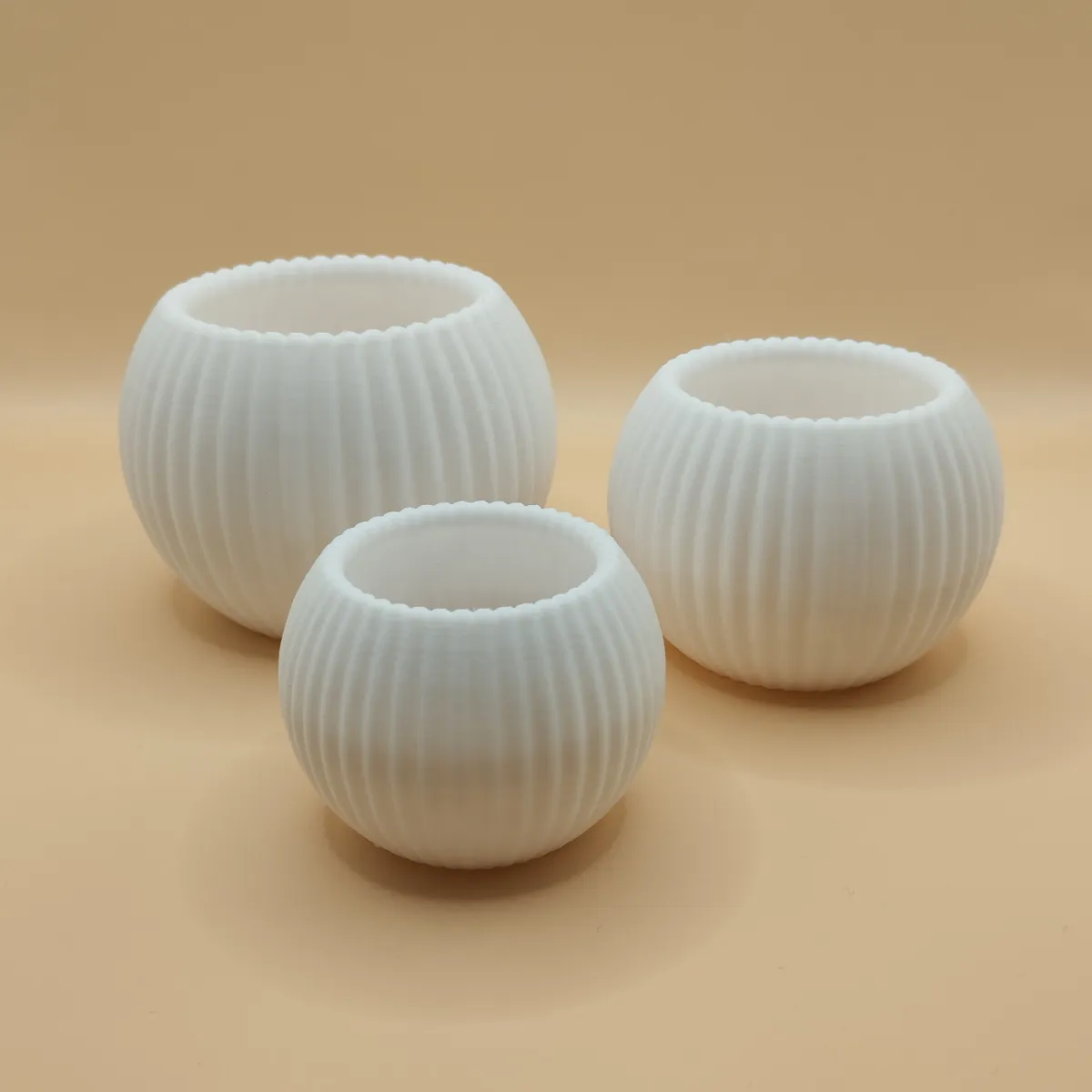 Modern Round Ribbed Candle, (LED) Tealight Holder, photo 3 of 4 - Modern Round Ribbed Candle, (LED) Tealight Holder Home Decor Items