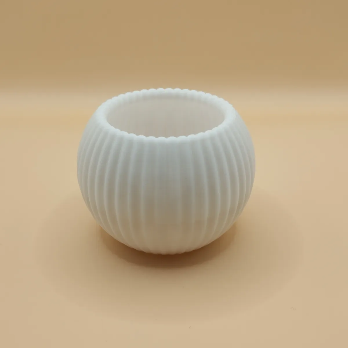 Modern Round Ribbed Candle, (LED) Tealight Holder, photo 4 of 4 - Modern Round Ribbed Candle, (LED) Tealight Holder Home Decor Items