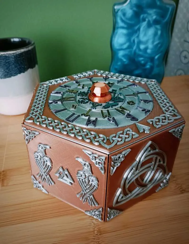 Concentric Combination Puzzle Box - Viking Style - Puzzle Boxes & Secret Boxes, in stock in India