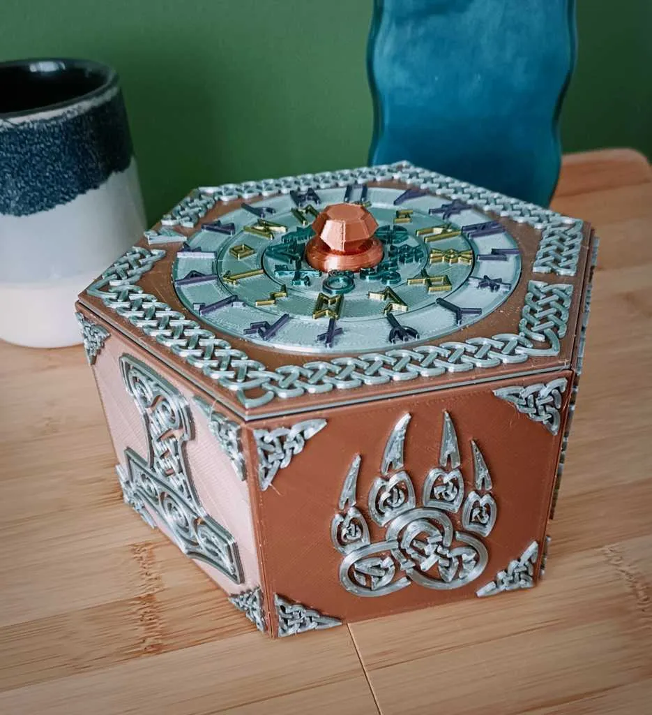 Concentric Combination Puzzle Box - Viking Style, photo 4 of 4 - Concentric Combination Puzzle Box - Viking Style Toys, Games & Hobbies