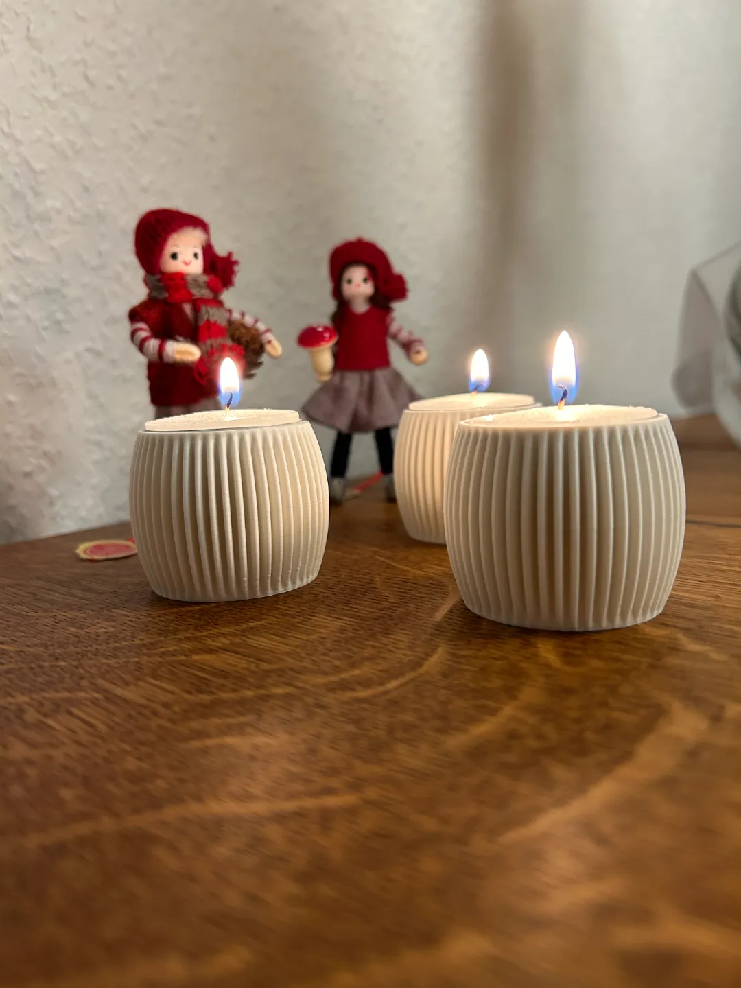 Tealight Holder Modern Ribbed - Barrel look, photo 2 of 4 - Tealight Holder Modern Ribbed - Barrel look Home Decor Items