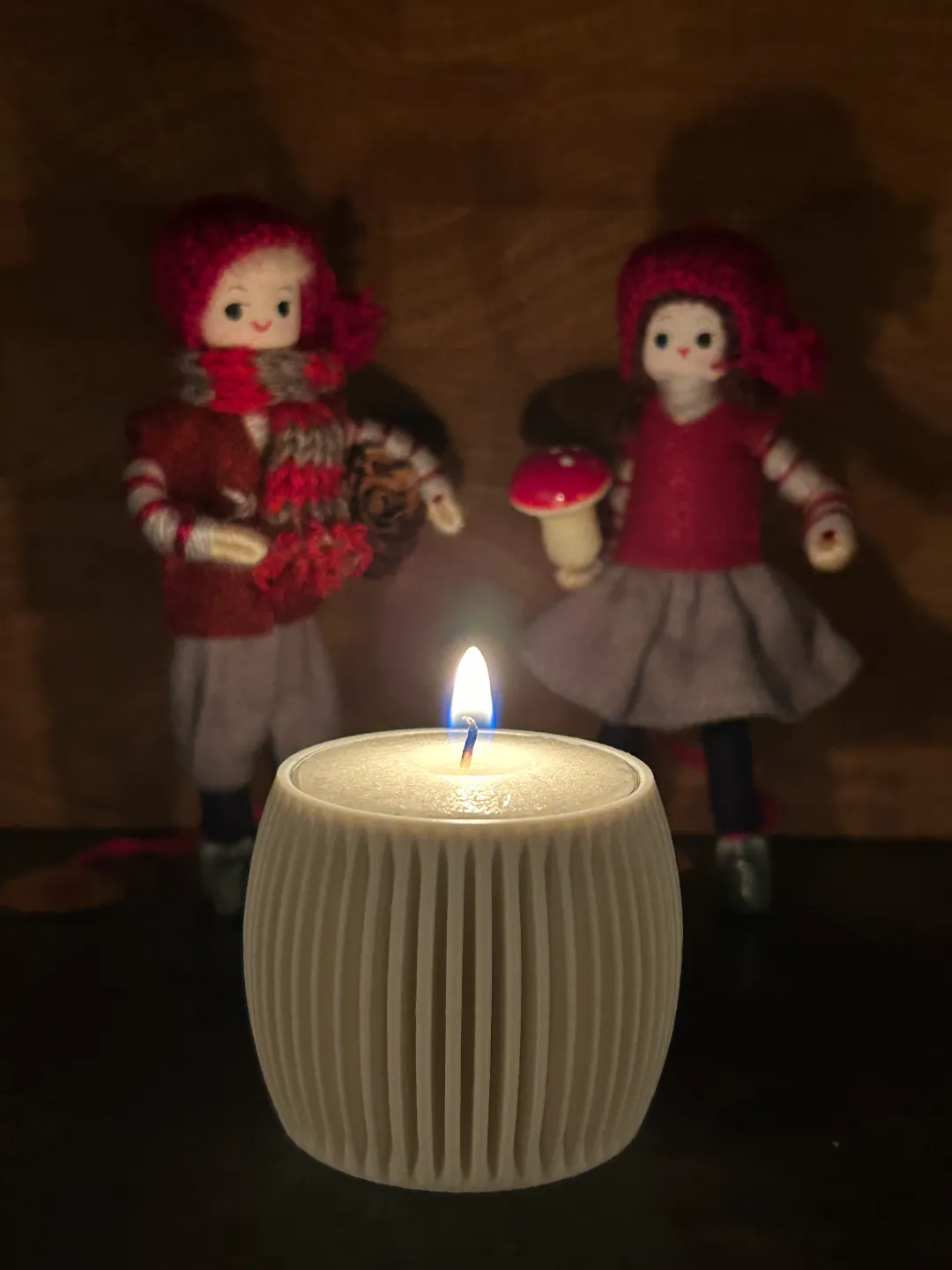 Tealight Holder Modern Ribbed - Barrel look, photo 4 of 4 - Tealight Holder Modern Ribbed - Barrel look Home Decor Items