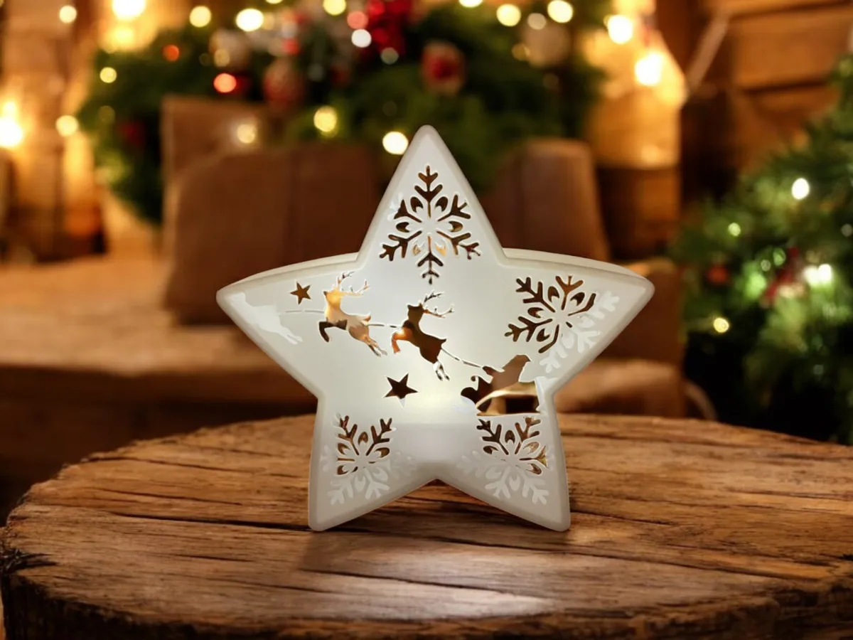 Christmas star LED candle holder - Candle Stands & Candlesticks, in stock in India