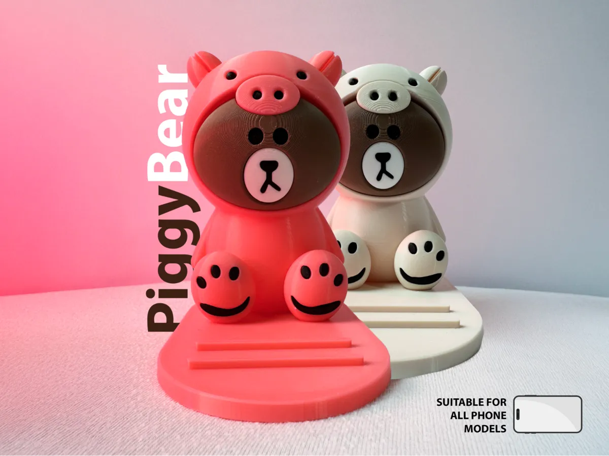 Phone stand - a Cute Bear in a Pig costume - Decor, in stock in India
