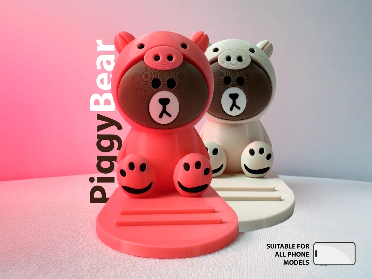 Phone stand - a Cute Bear in a Pig costume, photo 2 of 4 - Phone stand - a Cute Bear in a Pig costume Household