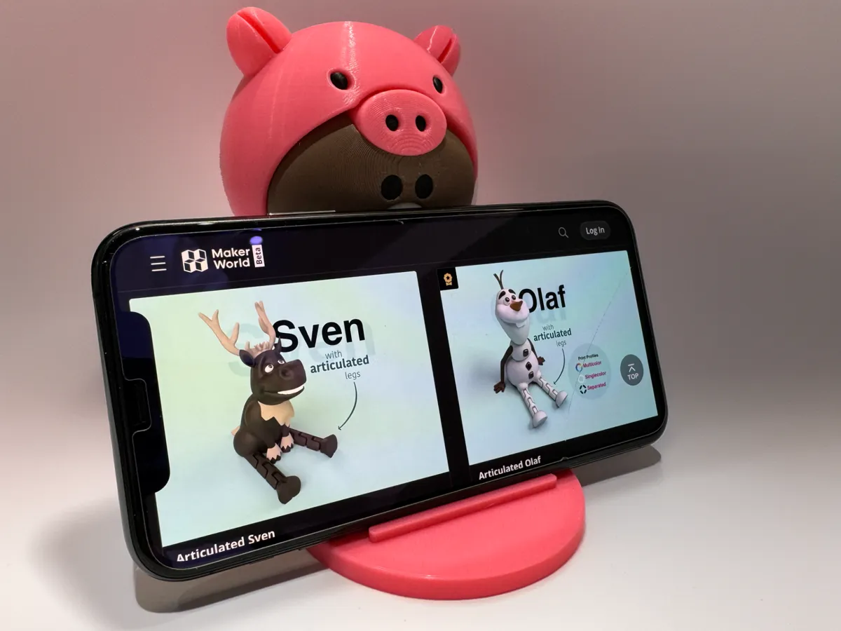 Phone stand - a Cute Bear in a Pig costume, photo 3 of 4 - Phone stand - a Cute Bear in a Pig costume Household
