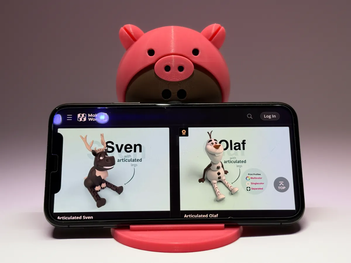 Phone stand - a Cute Bear in a Pig costume, photo 4 of 4 - Phone stand - a Cute Bear in a Pig costume Household