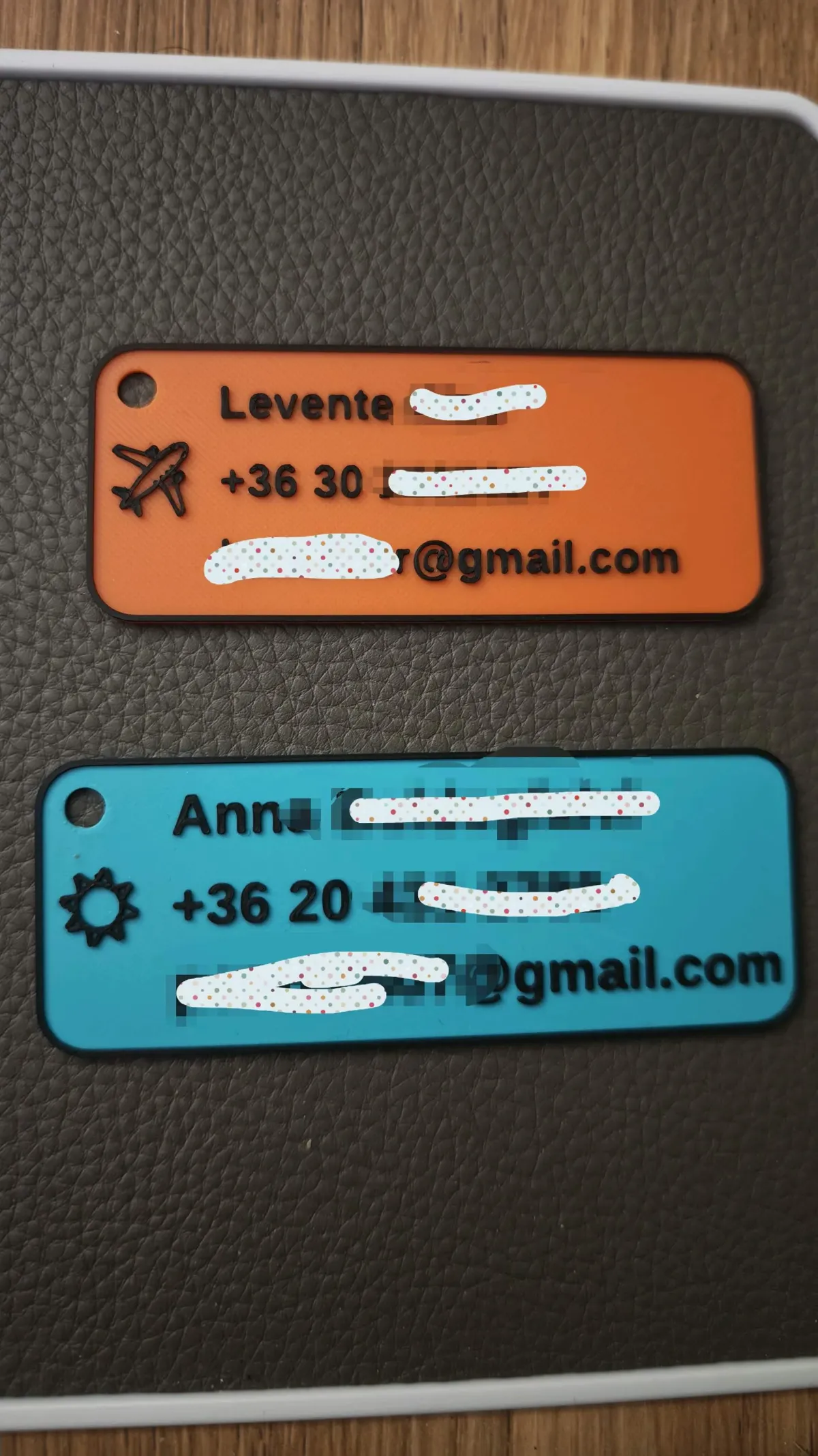 Custom Luggage Tag with Text & Emoji, photo 3 of 4 - Custom Luggage Tag with Text & Emoji Generative Art