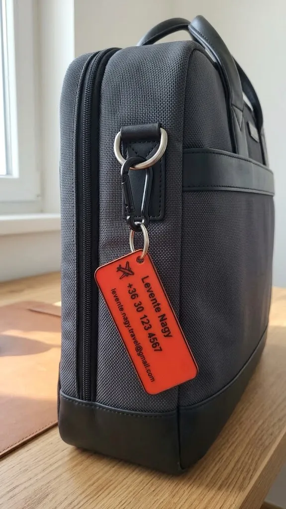 Custom Luggage Tag with Text & Emoji, photo 4 of 4 - Custom Luggage Tag with Text & Emoji Generative Art