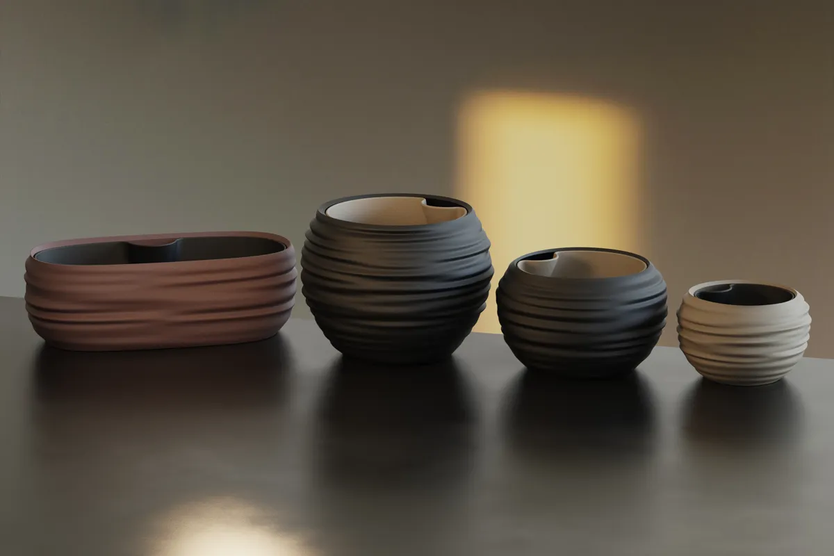 Japandi Wabi-Sabi Self-Watering Planters / Pot, photo 3 of 4 - Japandi Wabi-Sabi Self-Watering Planters / Pot Garden & Outdoor
