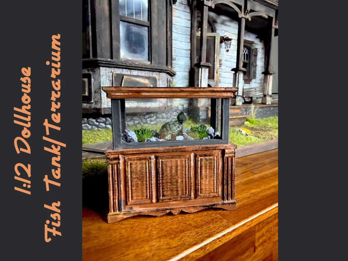1:12 Scale Miniature Aquarium / Terrarium w/ Stand
