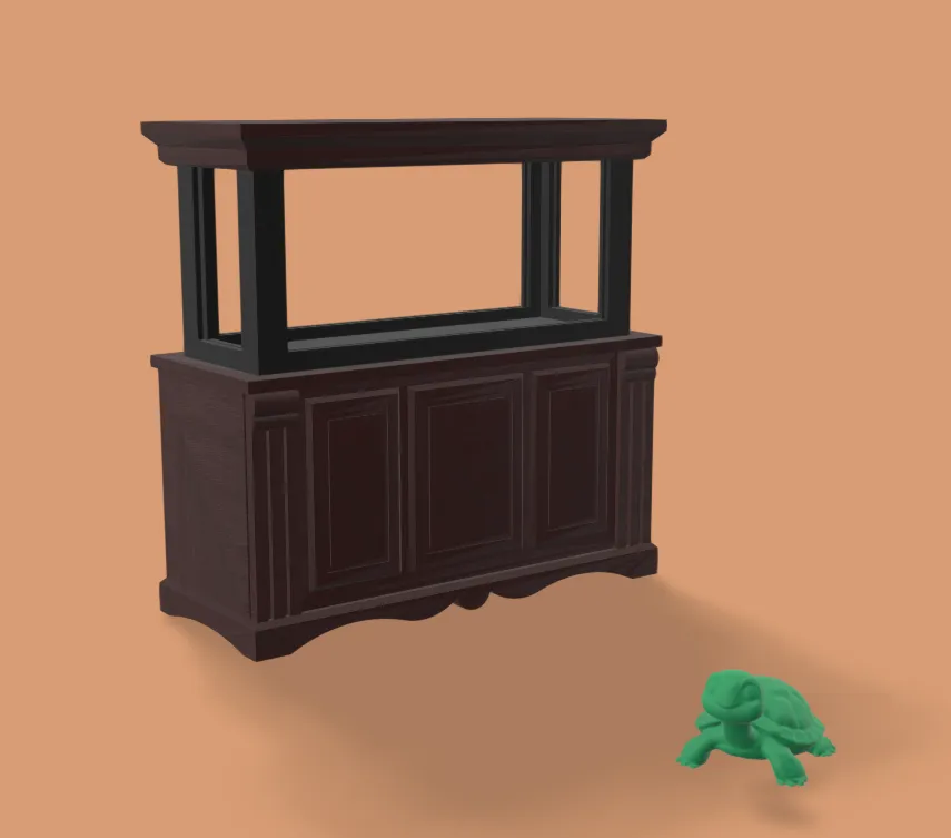 1:12 Scale Miniature Aquarium / Terrarium w/ Stand, photo 4 of 4 - 1:12 Scale Miniature Aquarium / Terrarium w/ Stand Pets