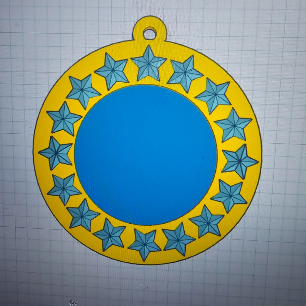 Round Star Photo Frame for 4" round photo's, photo 3 of 3 - Round Star Photo Frame for 4" round photo's Household