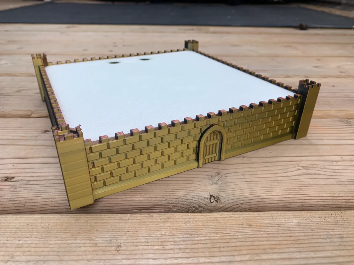 Medieval Dice Rolling Tray - Fortress Motif, photo 2 of 4 - Medieval Dice Rolling Tray - Fortress Motif Hobby & DIY