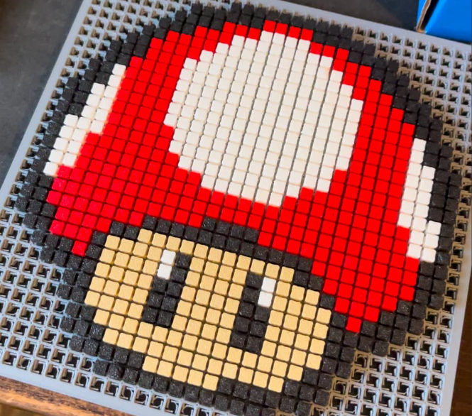 Mario Mushroom 32x32 Pixel Puzzle (4mm tiles) - Pixel Puzzles, in stock in India