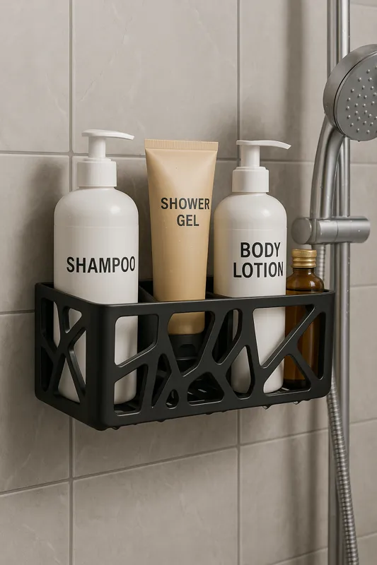 Mensola da Doccia - Design Organico a 4 Scomparti, photo 3 of 4 - Mensola da Doccia - Design Organico a 4 Scomparti Bath & Personal Care