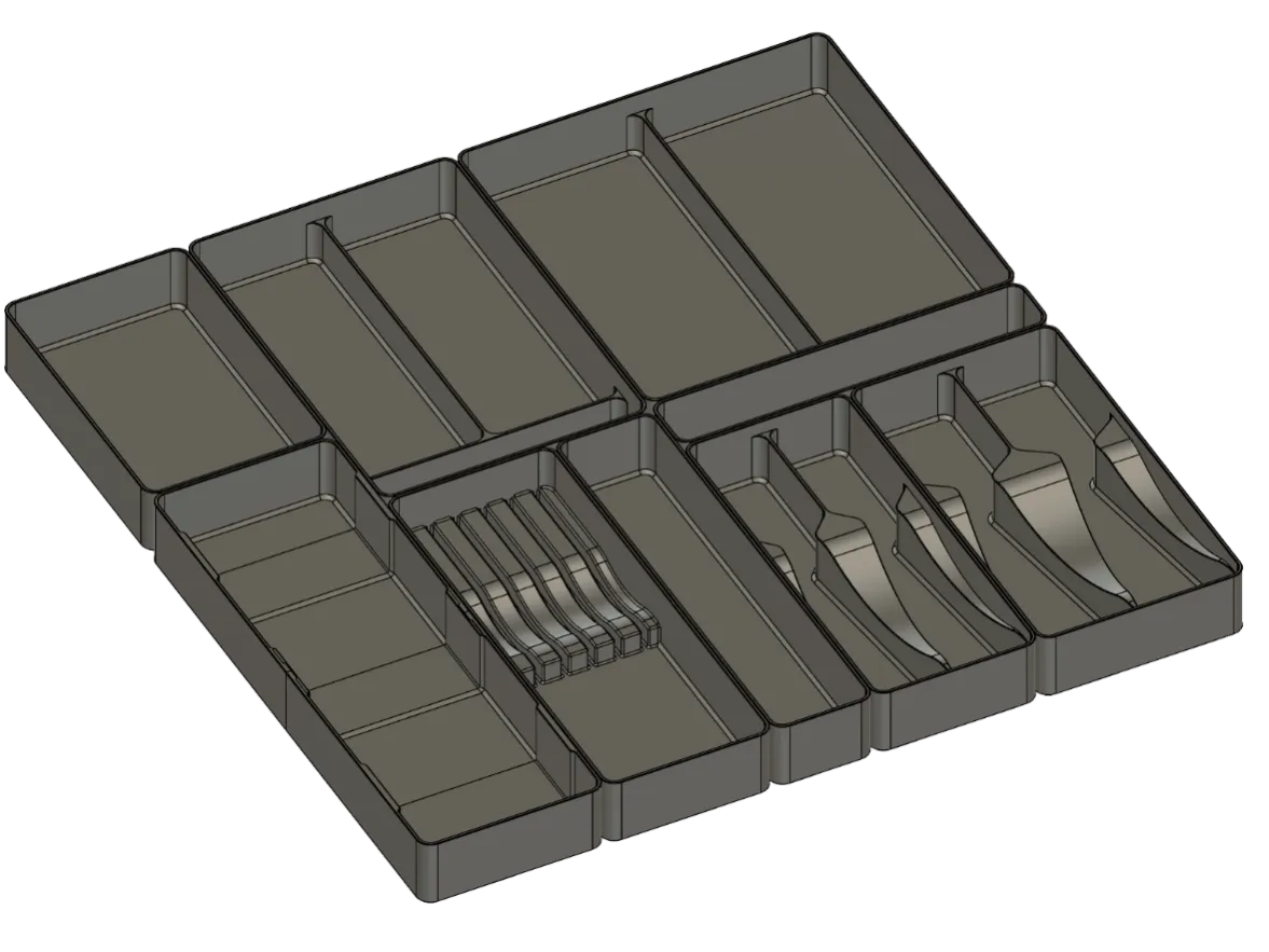 Kitchen Utensils and Silverware Drawer Organizer
