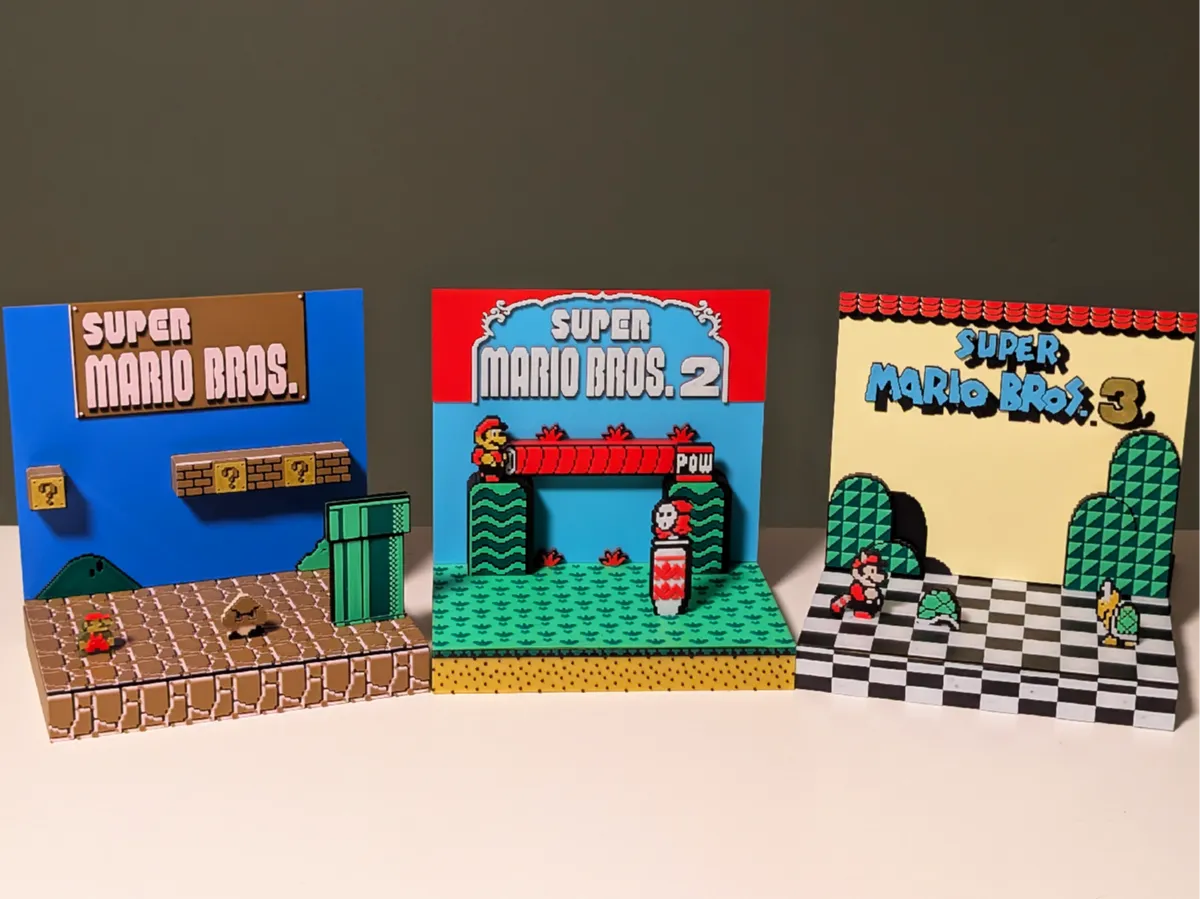 Super Mario Bros. 1 - 3 Nes Trilogy Diorama