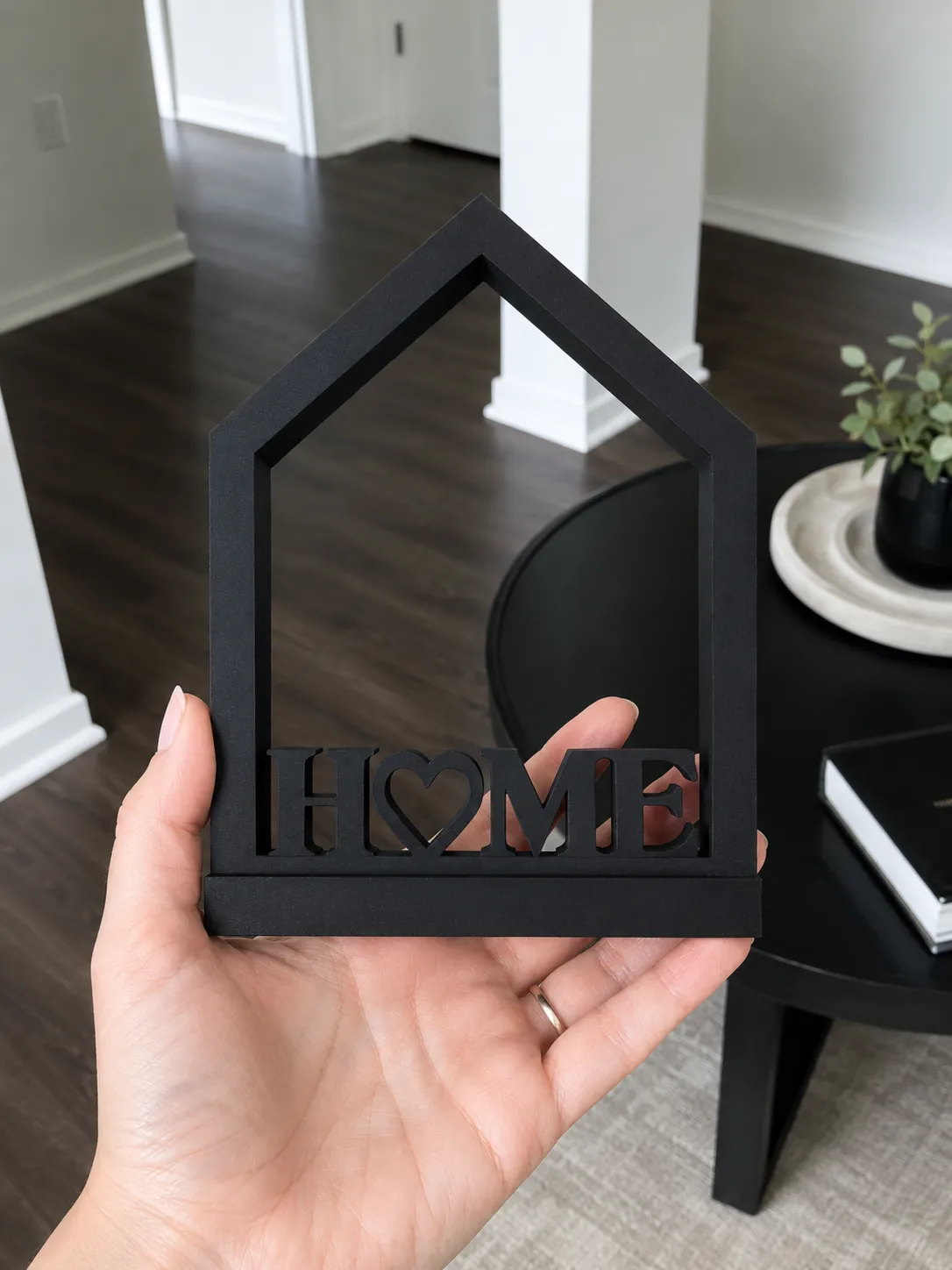 Modern Home House Shaped Sign, photo 2 of 4 - Modern Home House Shaped Sign Household