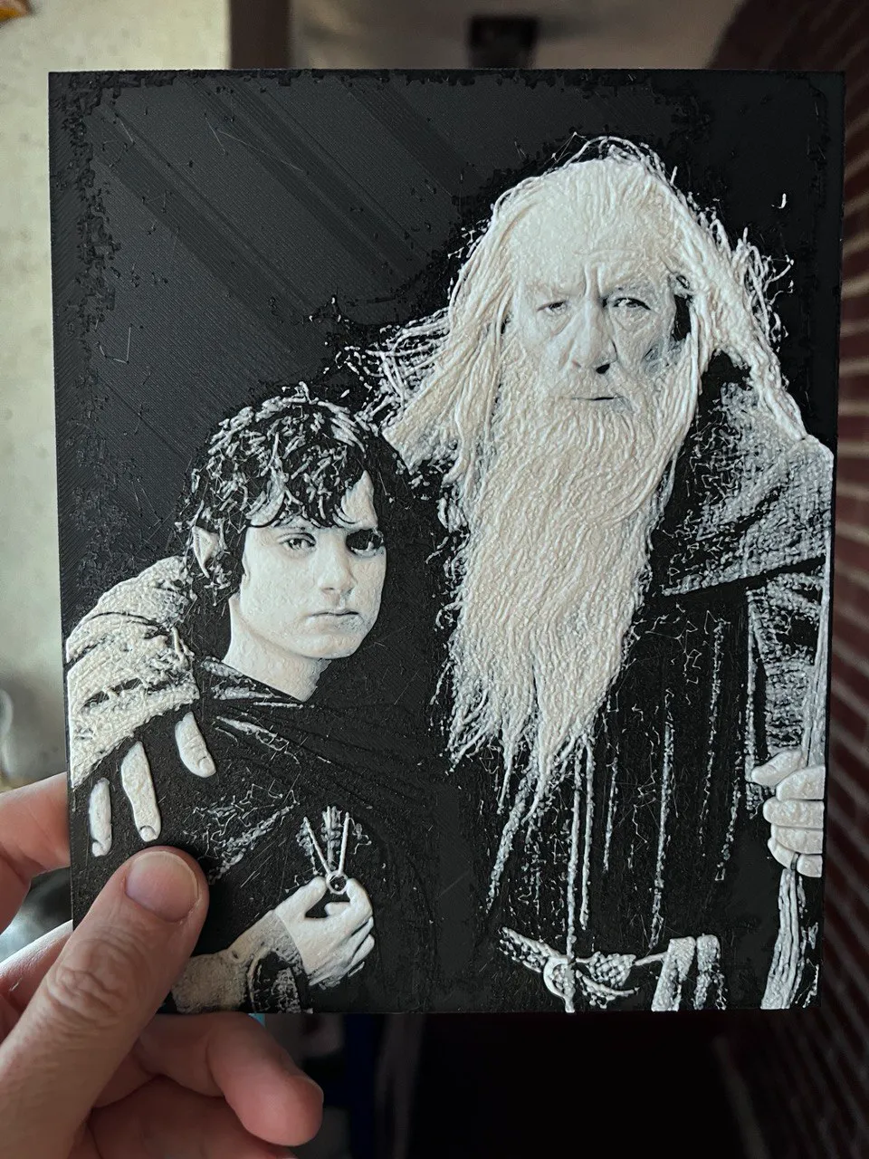 Frodo y Gandalf (the lord of the Rings) hueforge, photo 2 of 3 - Frodo y Gandalf (the lord of the Rings) hueforge Art