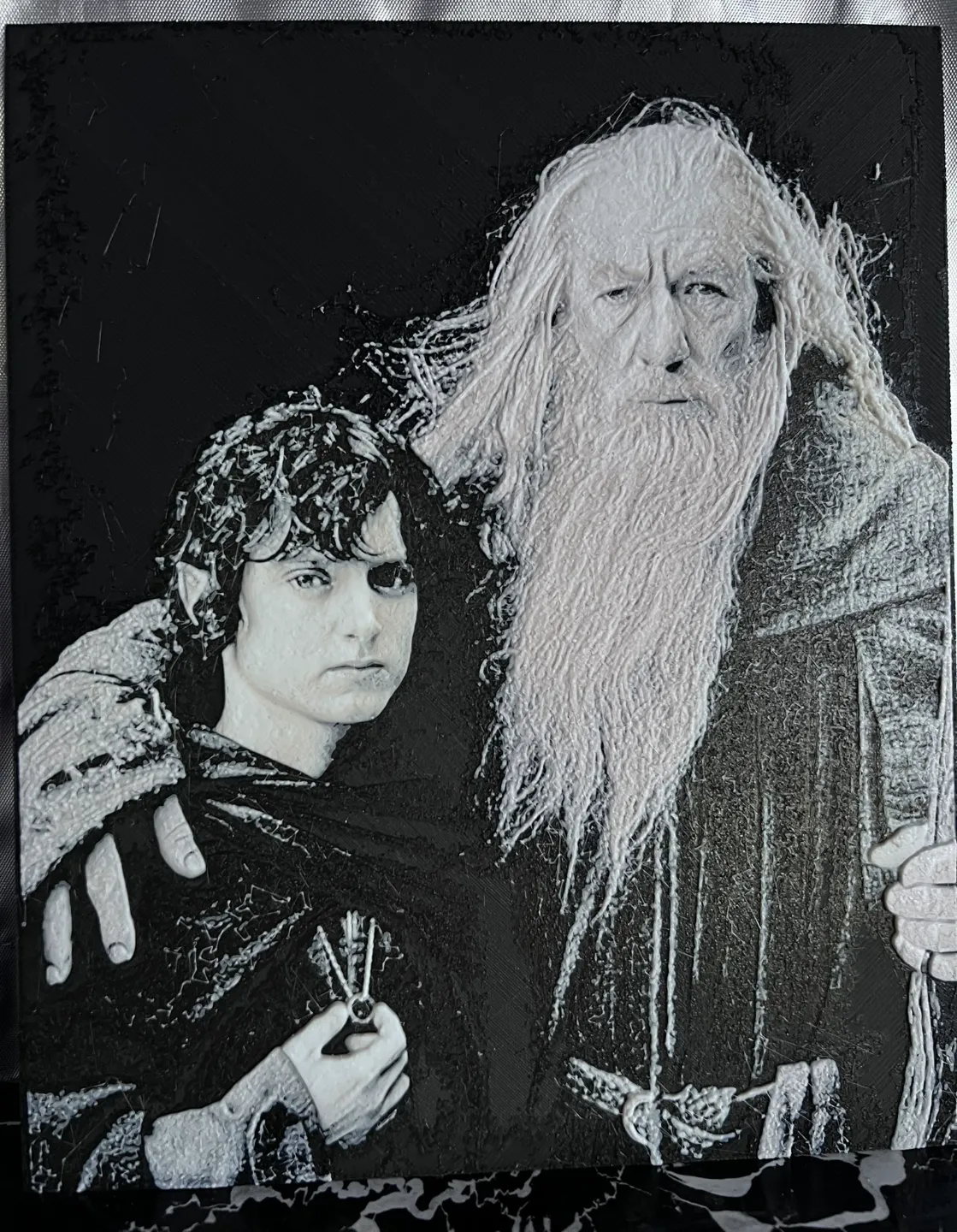 Frodo y Gandalf (the lord of the Rings) hueforge, photo 3 of 3 - Frodo y Gandalf (the lord of the Rings) hueforge Art