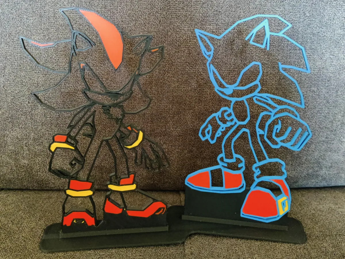 Sonic and Shadow Line Art