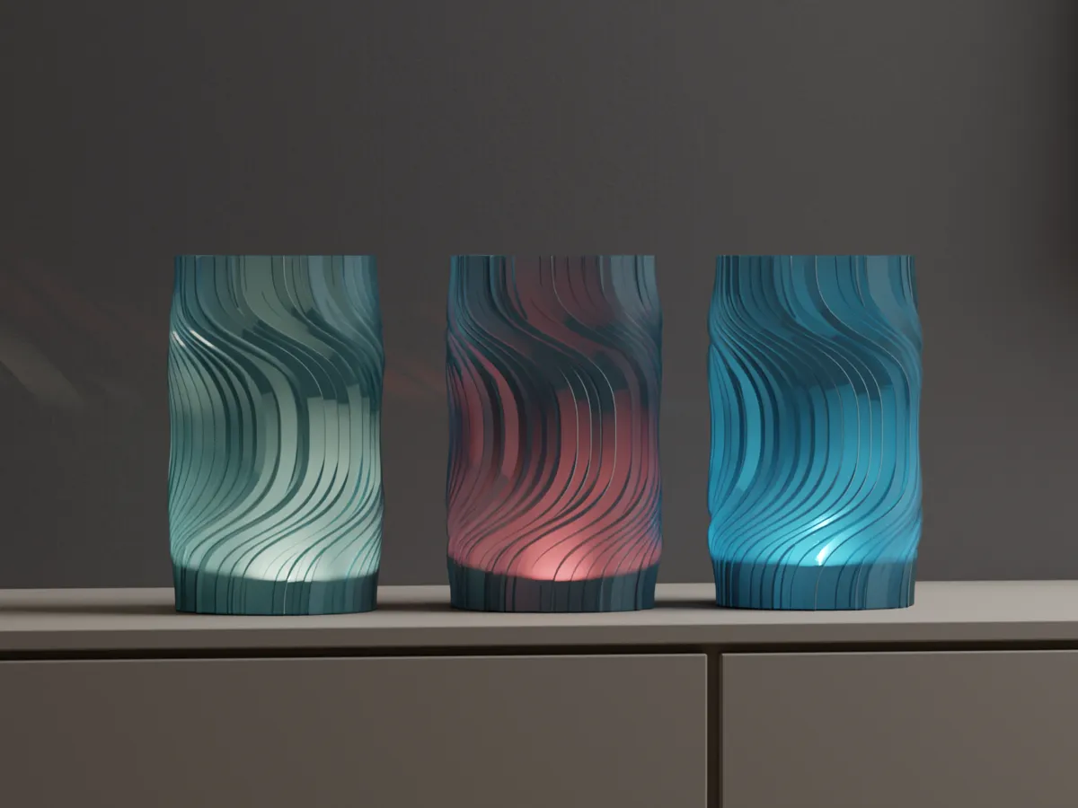 Modern Lamp. Wireless RGB lampshade.