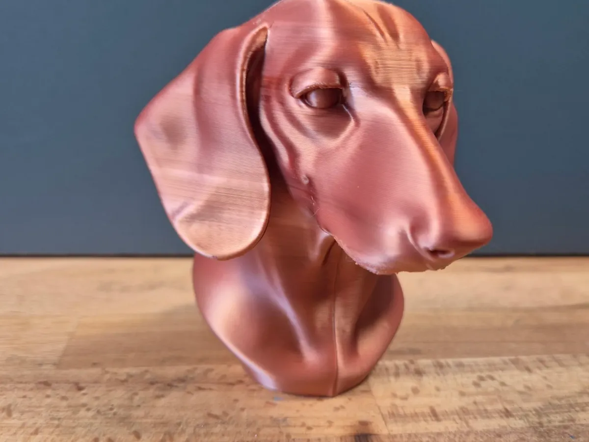 Dachshund Bust, Realistic Dog Sculpture
