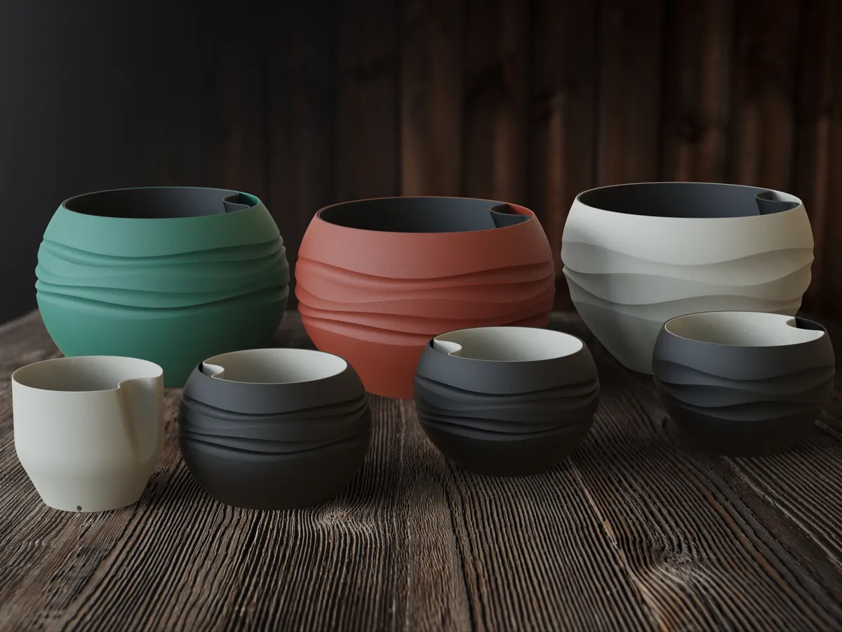 Modern Flow Planter, Self-Watering Pot Collection