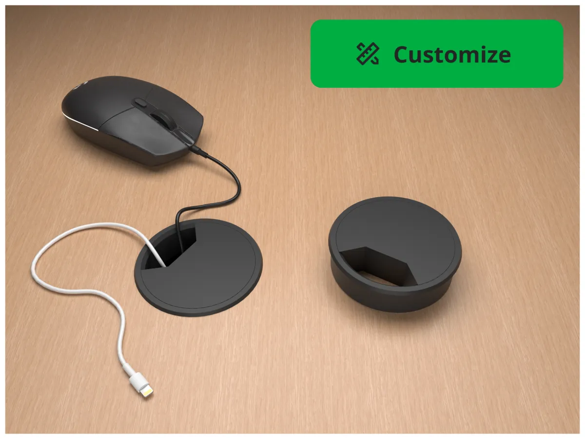 customizable cable grommet, Kabeldurchführung