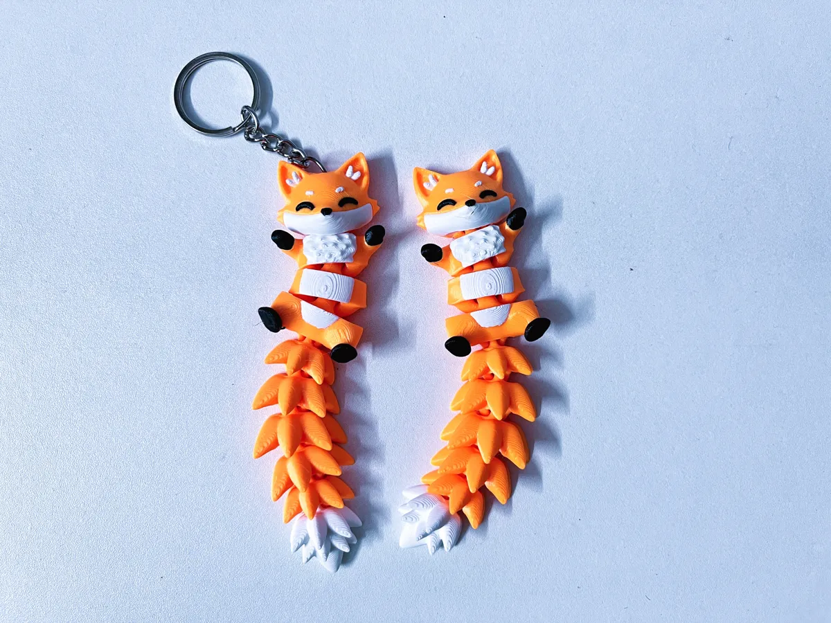 Fluffy Tail Cute Flexi Fox with - Toy / Keychain, photo 4 of 4 - Fluffy Tail Cute Flexi Fox with - Toy / Keychain Keychains